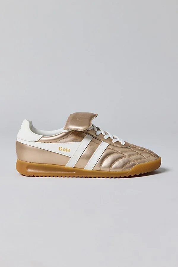 Gola Women's Stadium '86 Metallic Sneaker in Gold/Off White - Image 2