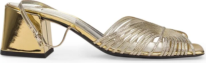 Gold 70s Strappy Sandals