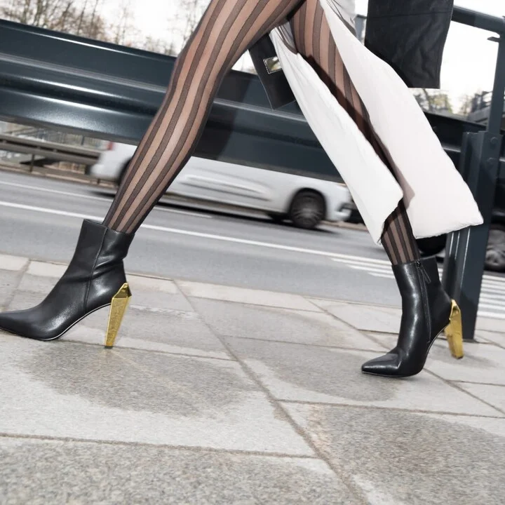 Gold / Black Gem Bootie Hi - Black + Gold - Image 2