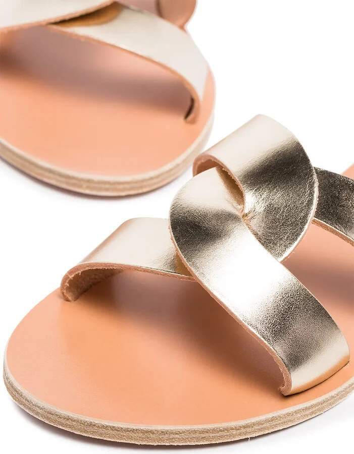 Gold Desmos crossover leather sandals - Image 4