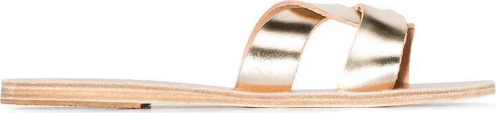 Gold Desmos crossover leather sandals