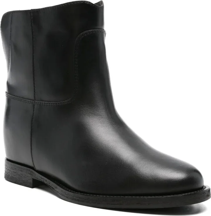 Gold-Detail Leather Boots - Image 2