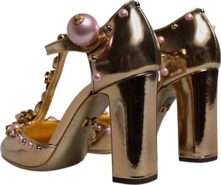 Gold Embellished Vally Heels Sandals Women's Shoes (Pre-Owned) - Image 4