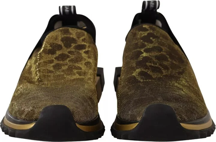 Gold Glitter Leopard Sorrento Sneakers Women's Shoes - Image 2