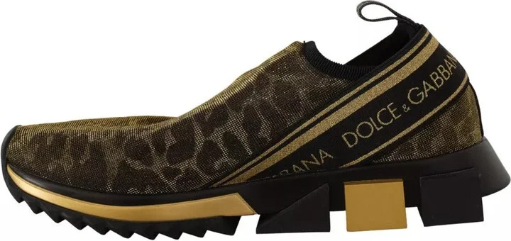 Gold Glitter Leopard Sorrento Sneakers Women's Shoes - Image 4
