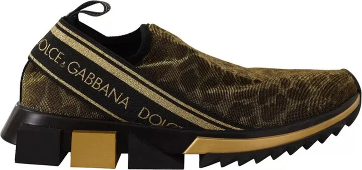 Gold Glitter Leopard Sorrento Sneakers Women's Shoes
