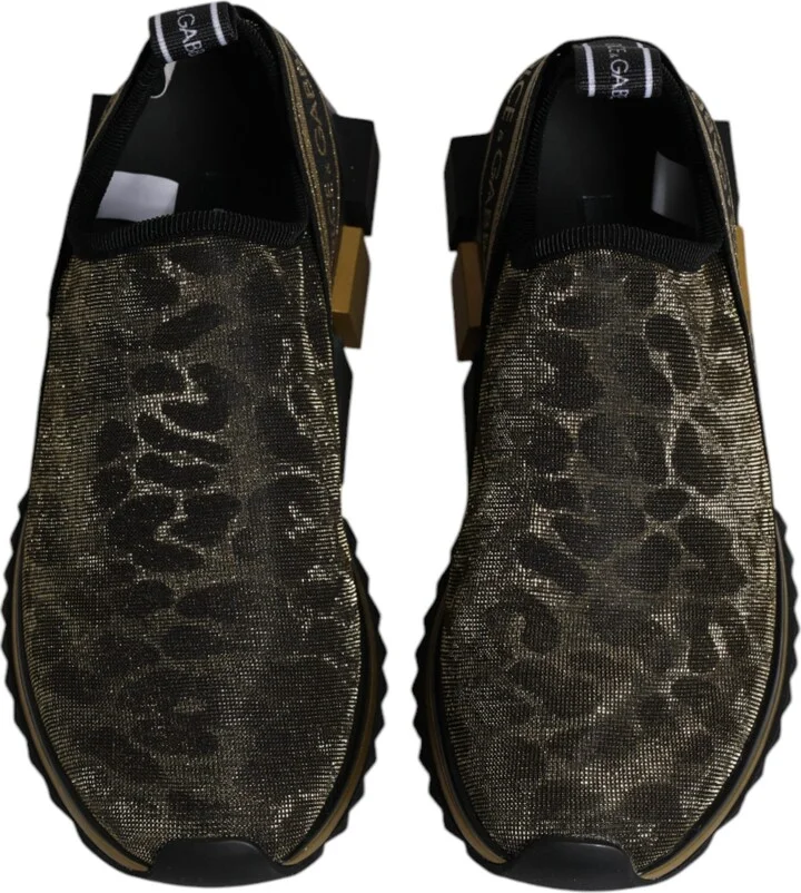 Gold Glitter Leopard Sorrento Sneakers Women's Shoes (Pre-Owned) - Image 3