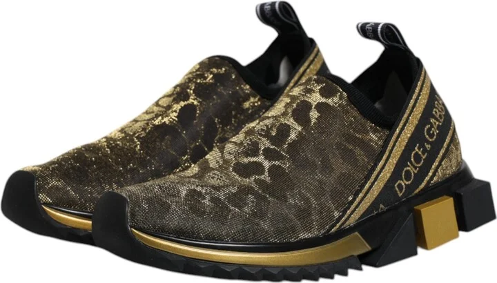 Gold Glitter Leopard Sorrento Sneakers Women's Shoes (Pre-Owned) - Image 4