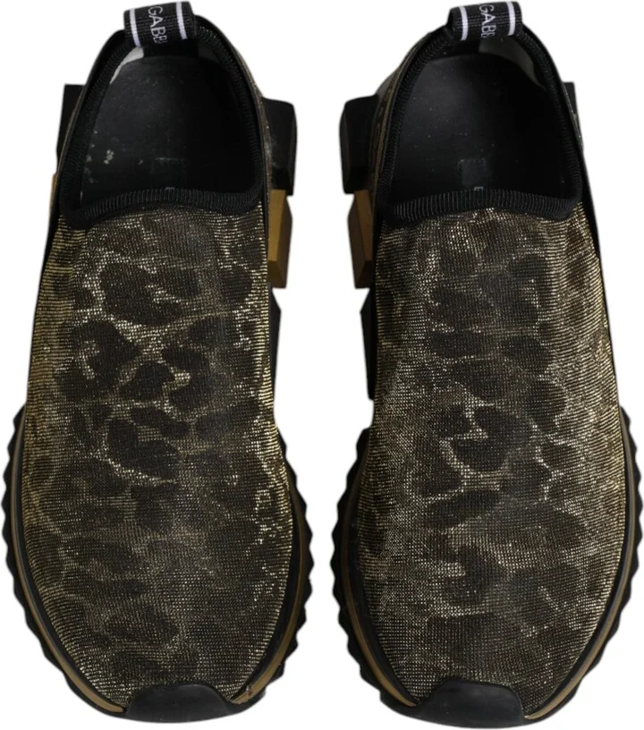 Gold Glitter Leopard Sorrento Sneakers Women's Shoes (Pre-Owned) - Image 3