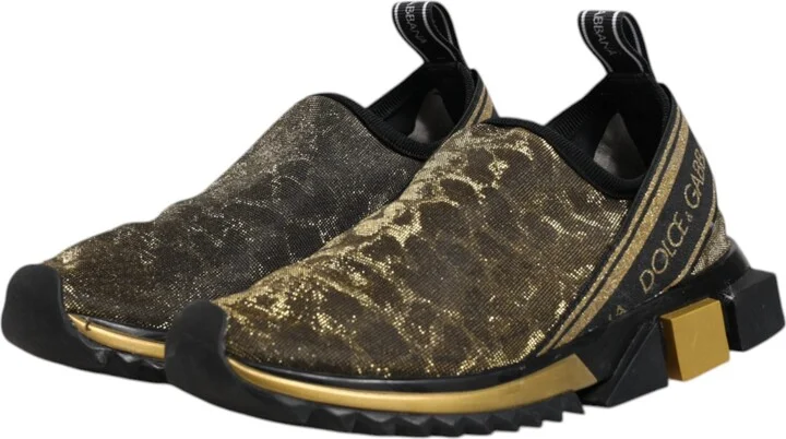 Gold Glitter Leopard Sorrento Sneakers Women's Shoes (Pre-Owned) - Image 4