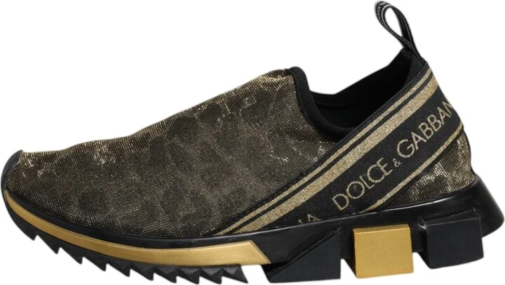 Gold Glitter Leopard Sorrento Sneakers Women's Shoes (Pre-Owned) - Image 6