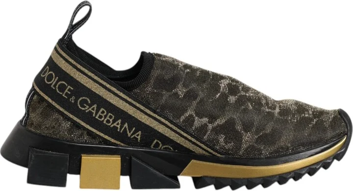 Gold Glitter Leopard Sorrento Sneakers Women's Shoes (Pre-Owned)