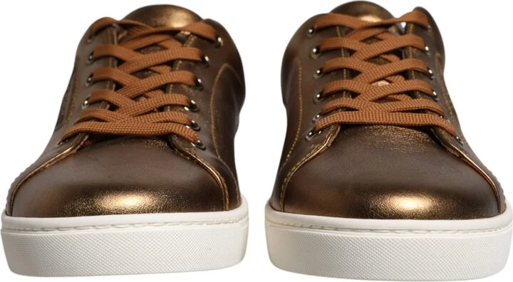 Gold Leather Logo London Men Sneaker Men's Shoes - Image 2