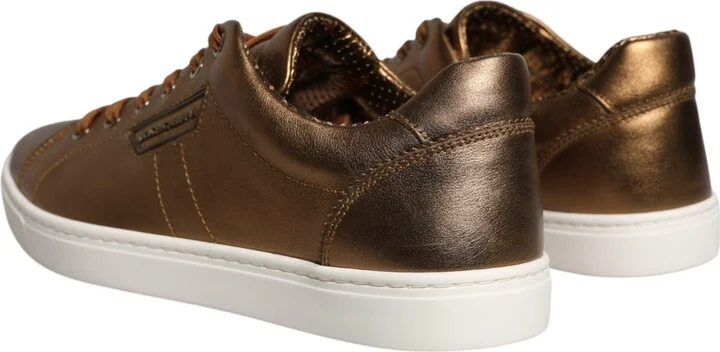 Gold Leather Logo London Men Sneaker Men's Shoes - Image 4