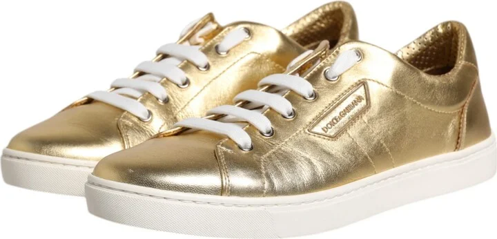 Gold Leather Logo London Men Sneakers Men's Shoes - Image 4