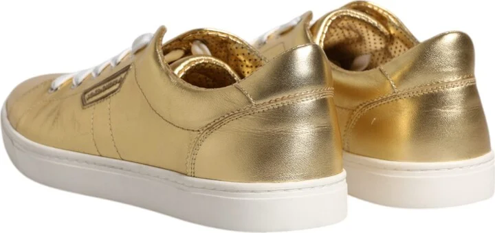 Gold Leather Logo London Men Sneakers Men's Shoes - Image 5