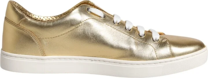 Gold Leather Logo London Men Sneakers Men's Shoes