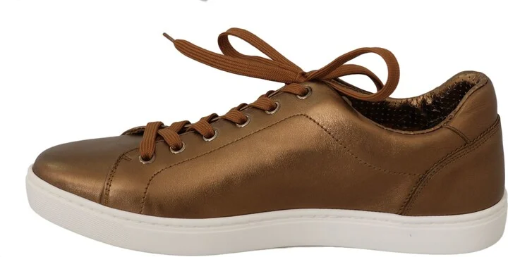 Gold Leather Mens Casual Men's Sneakers - Image 3