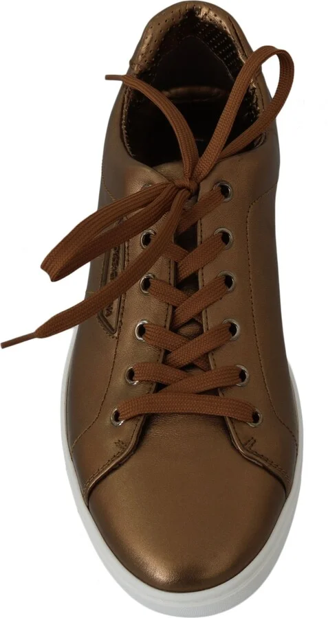 Gold Leather Mens Casual Men's Sneakers - Image 5