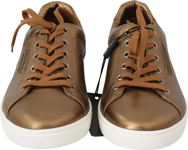 Gold Leather Mens Casual Men's Sneakers - Image 6