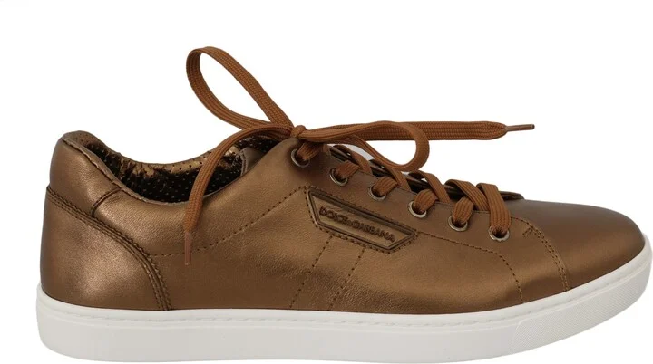 Gold Leather Mens Casual Men's Sneakers