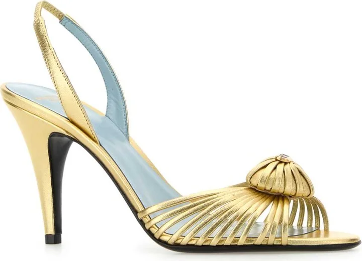 Gold Leather Royal Sandals - Image 2