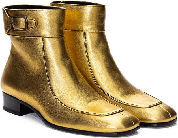 Gold Leather Women's Boot - Image 2