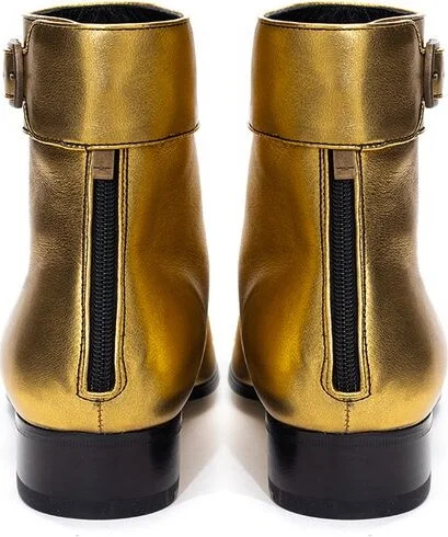Gold Leather Women's Boot - Image 3