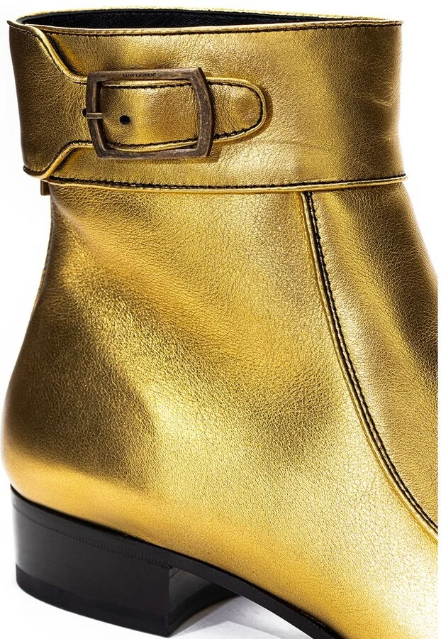 Gold Leather Women's Boot - Image 4
