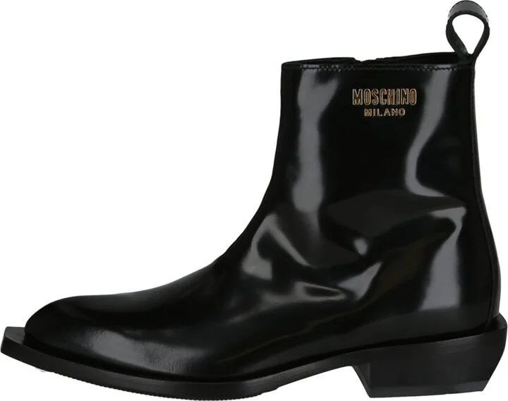 Gold Lettering Logo Ankle Boots - Image 2