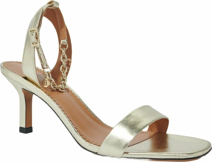 Gold metallic leather sandals - Image 2
