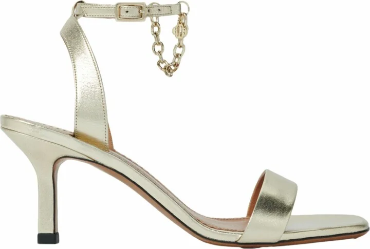 Gold metallic leather sandals