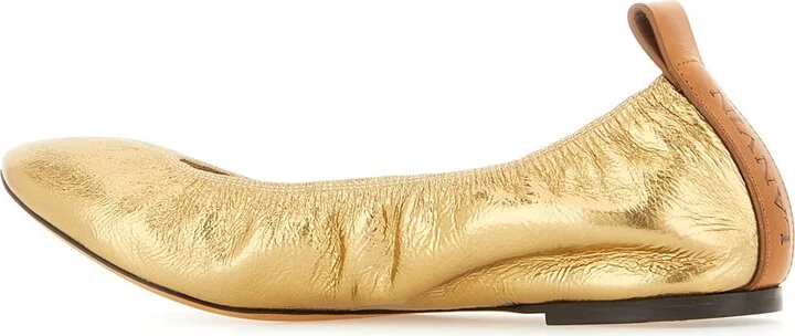 Gold Nappa Ballerinas - Image 3