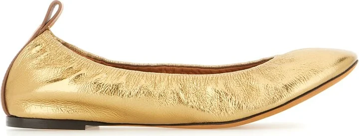 Gold Nappa Ballerinas