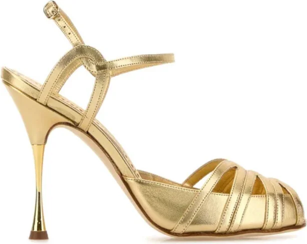 Gold nappa leather Makanak pumps