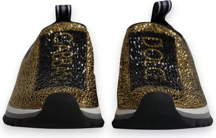 Gold Rhinestones Sorrento Sneakers Men's Shoes - Image 3