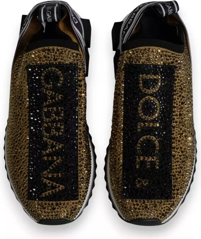 Gold Rhinestones Sorrento Sneakers Men's Shoes - Image 4