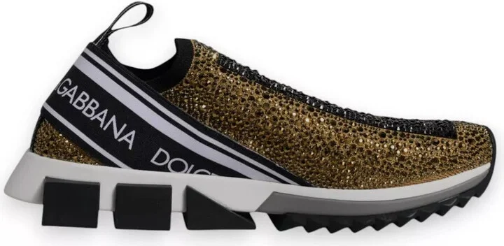 Gold Rhinestones Sorrento Sneakers Men's Shoes