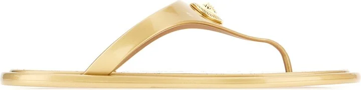 Gold Rubber Thong Sandals