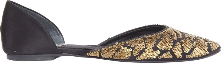 Gold Sequin Ballerina Flats
