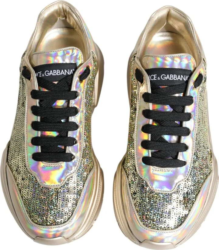 Gold Sequin Iridiscent Daymaster Sneakers Men's Shoes - Image 3