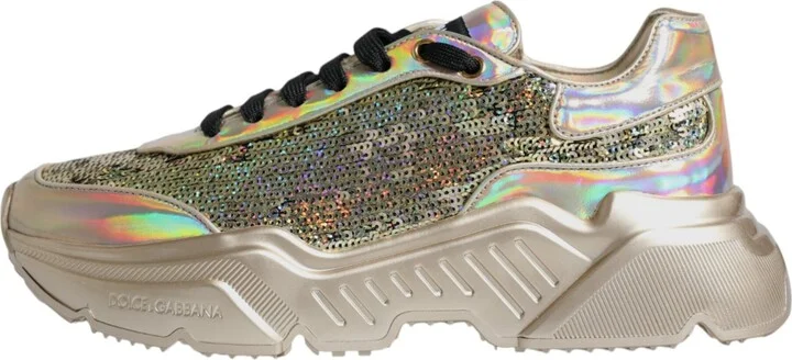Gold Sequin Iridiscent Daymaster Sneakers Men's Shoes - Image 6