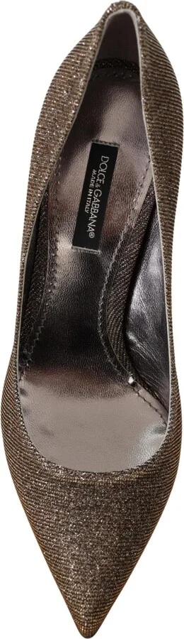 Gold Silver Fabric Heels Pumps Women's Shoes - Image 6