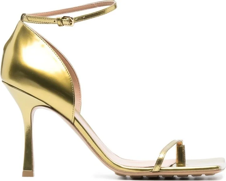 Gold Stretch 90 Leather Sandals