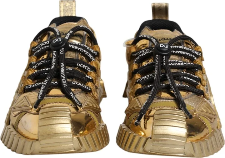 Gold Stretch Lace Up NS1 Sneakers Women's Shoes (Pre-Owned) - Image 2