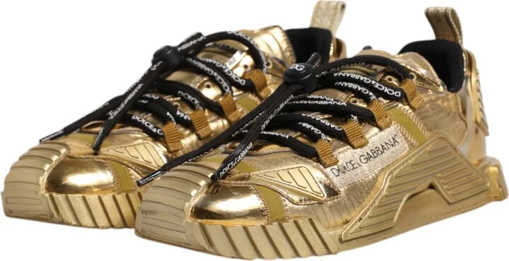 Gold Stretch Lace Up NS1 Sneakers Women's Shoes (Pre-Owned) - Image 4