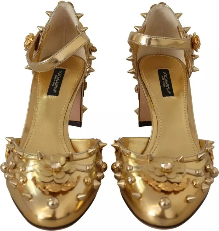 Gold Studs Vally Slingback Sandals Women's Shoes (Pre-Owned) - Image 3