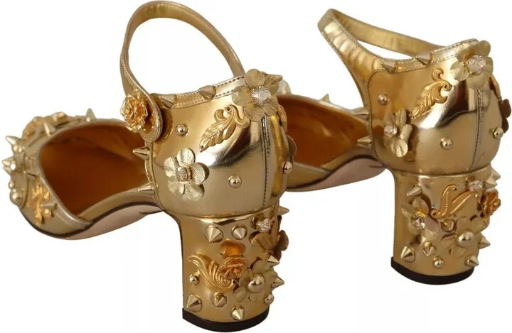Gold Studs Vally Slingback Sandals Women's Shoes (Pre-Owned) - Image 5