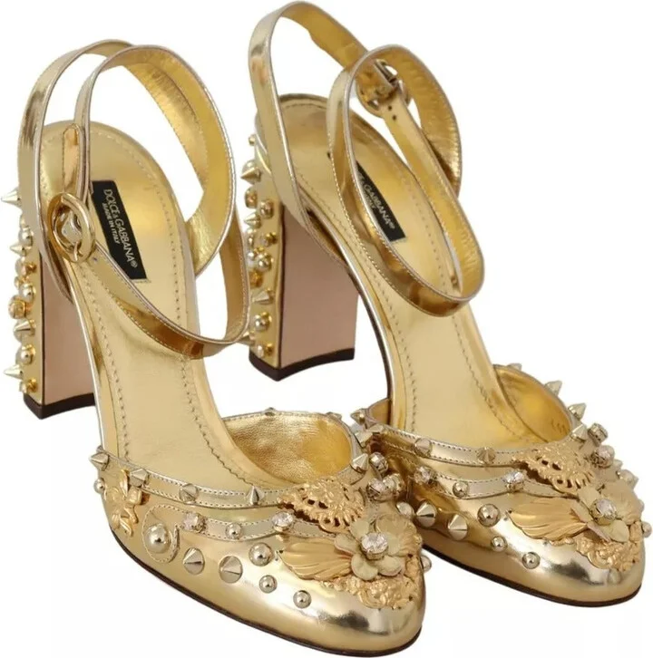 Gold Studs Vally Slingback Sandals Women's Shoes (Pre-Owned) - Image 2
