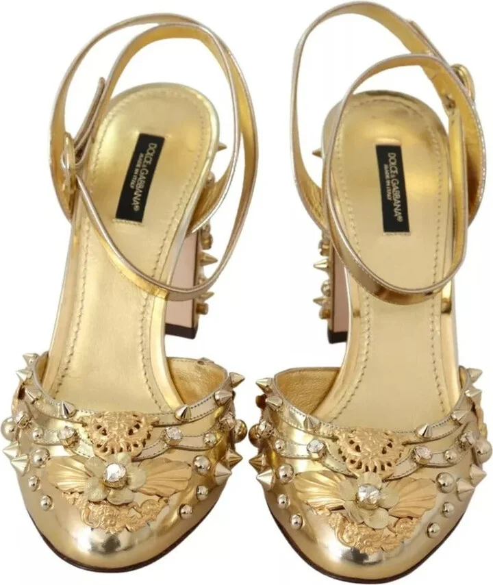 Gold Studs Vally Slingback Sandals Women's Shoes (Pre-Owned) - Image 5